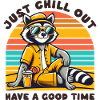 Chill Raccoon - Summer Retro Beach Vibes