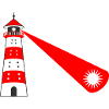 Leuchtturm mit Lichtschein