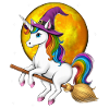 Einhorn Hexe Reitbesen