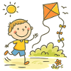 Sunny Day Kite Joy Kid
