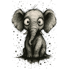 Elefante divertente con grandi orecchie - splash del fumetto