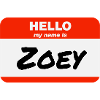 Hello My Name Is Zoey Label Name Tag