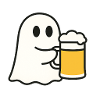 Ghost with beer mug