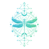 Astronomie - Libellule Mandala Bleu Turquoise