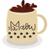 Cat Face Mug with Paw Prints