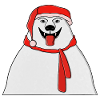 Festive Polar Bear Santa Illustration