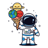 Astronaute, Oeuvre, Nourriture, Espace, Humour