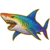 Rainbow Glitter Shark Motif