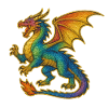 Rainbow Glitter Dragon