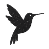 Glittering Hummingbird Silhouette
