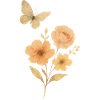 Fleurs pastel avec papillon