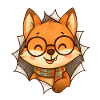 Fox Glasses Scarf Cartoon