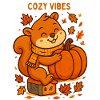 Cuddly Squirrel with Pumpkin Autumn