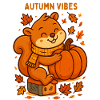 Autumn squirrel with pumpkin autumn autumn