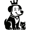 Royal dog with cat