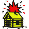 Explosion Hütte 8bit Pixelart