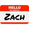 Bonjour, je m’appelle Zach Étiquette Étiquette