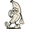 Traurige Banane Cartoonfigur