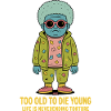 Blaue Afro-Punk Figur Hoodie Patchwork