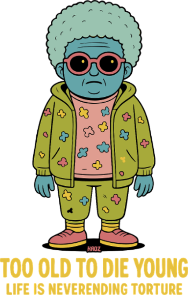 Blå Afro-Punk Figur Hettegenser Patchwork