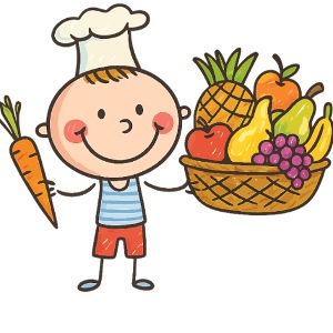Chef Boy Cartoon Fruit Basket Camicia per bambini