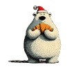 Christmas Polar Bear with Croissant