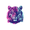 Neon Tiger Splatter Portrait