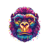 Gorilla Paint Blot Animal