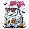 Halloween Rhinoceros with Sunglasses