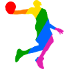 Rainbow Basketball Player