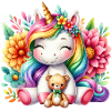 Regenbogen Einhorn Blumentraum
