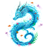 Water dragon with sea creatures