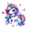 Regenbogenblüte Einhorn Flügel