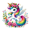 Regenbogen Fleur Einhorn