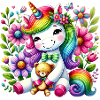 Regenbogen Einhorn Blumentraum