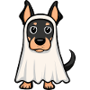 Dobermann Hund Halloween Geist