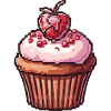 Retro Pixel Cupcake
