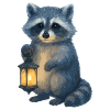 Raccoon with Lantern – Winter Design