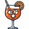 Orange Spritz Glas mit Eis