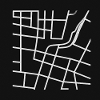Geometric city map with line