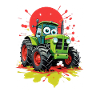 Cheerful Tractor Cartoon Spray