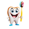 Happy tooth with donut brush