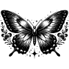 Bohemian Black and White Butterfly