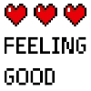 Trio of Retro Pixelated Hearts
