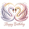Birthday Shirt with Romantic Swans