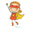 Cheerful Kid Superhero Cartoon
