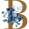 Blomster B – Gyldent bogstav med blomster