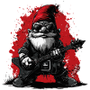 Garden gnome rocker plays guitar
