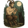Nachtwald Dämon Flöte Faun