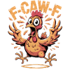 F-CAW-F Funny Angry Chicken Cartoon